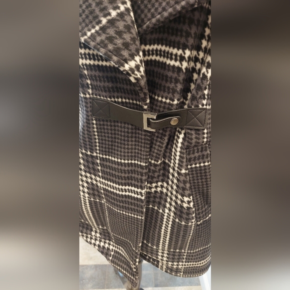 Plaid Women's Jacket - Black and White - Picture 3 of 13